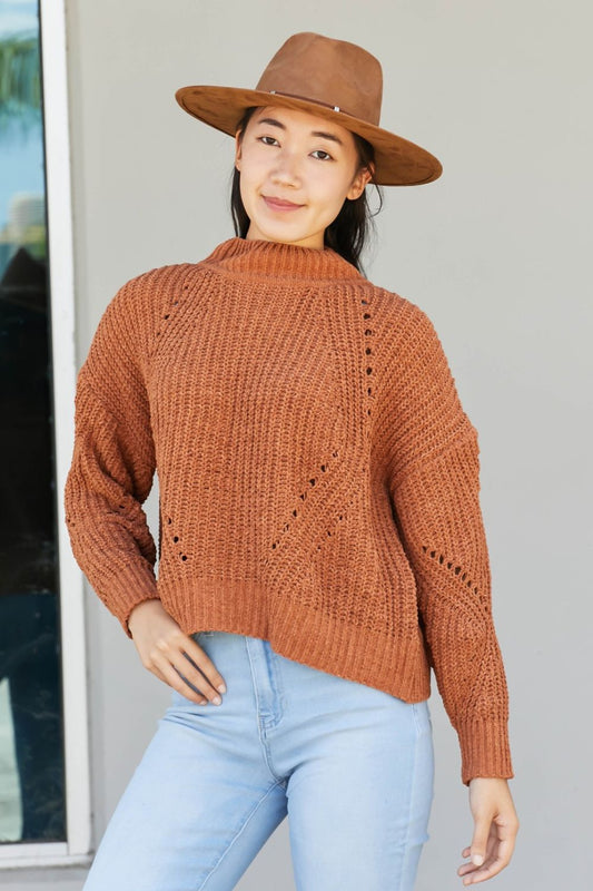 HYFVE That Look Pointelle Knit Sweater