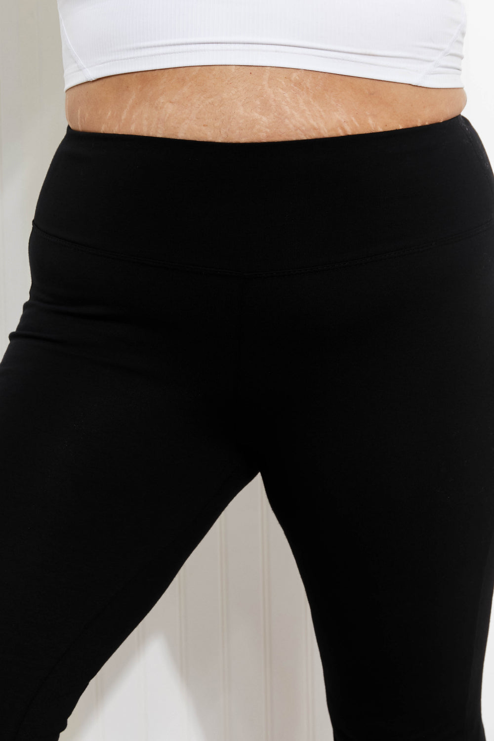 Zenana Let's Get Movin' Full Size Raw Hem Flared Yoga Pants