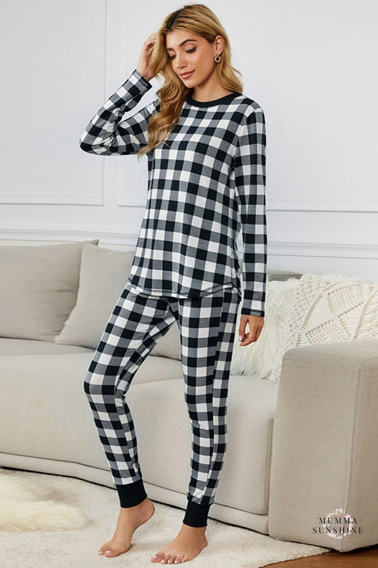 Gingham Tee & Pants Pajama Set