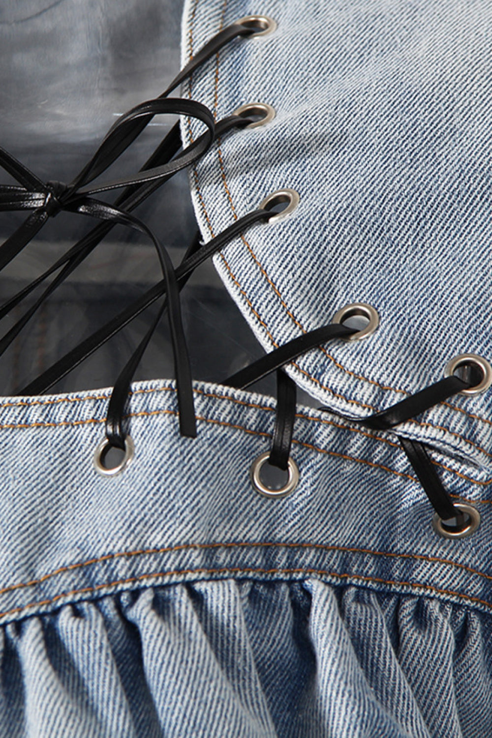 Dream Architect Lace-Up Denim Top