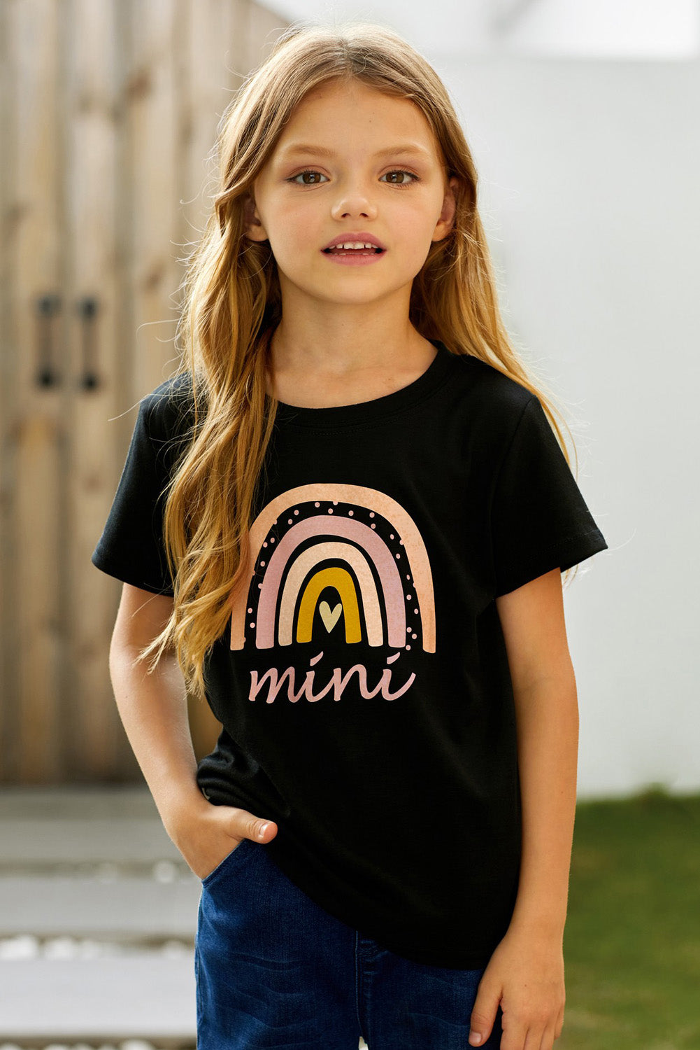 Girls Graphic Round Neck Tee Shirt